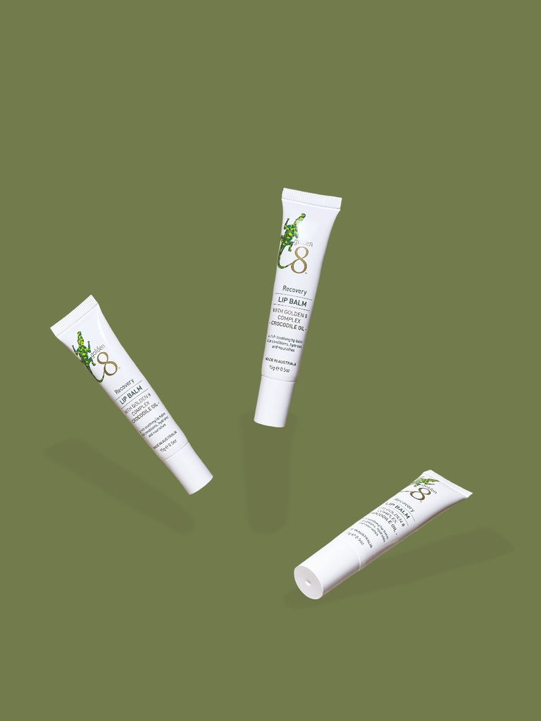 Set of 3 Recovery Lip Balm: One for each purse - Golden 8 Skincare USA
